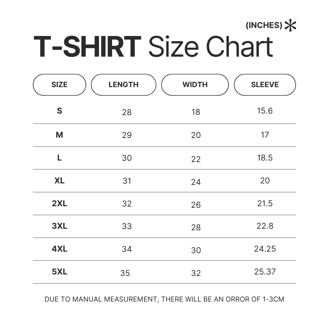 T shirt Size Chart - Nashville TV Show Store