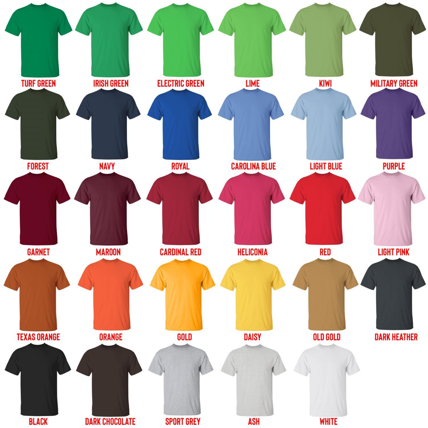 t shirt color chart - Nashville TV Show Store