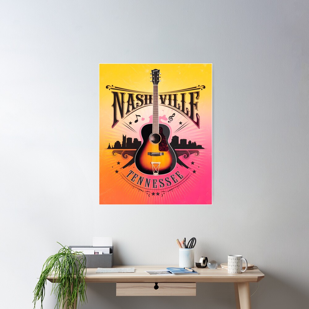 Nashville Tn Music City Usa Poster - Image 2
