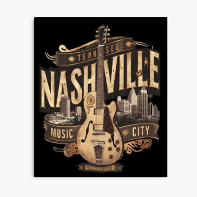 Nashville Music City Nashville Cityscape Nashville Silhouette Nashville Souvenir Nashville Travel Poster