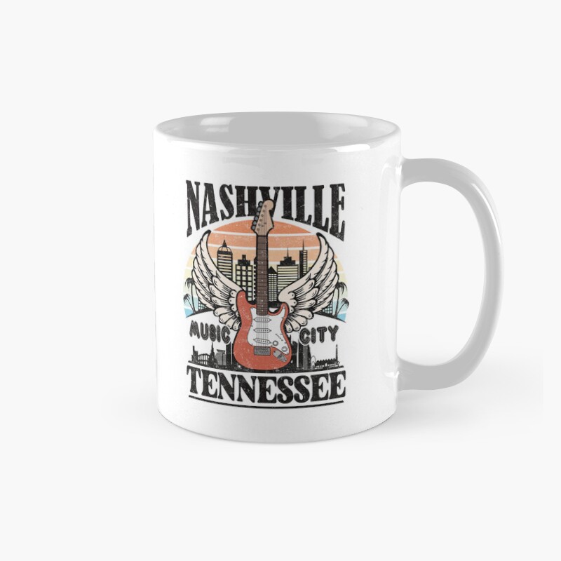 Nashville Music City Country Music And Western Style Gift Mug