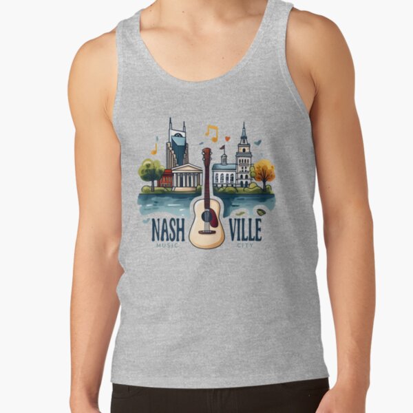 Nashville Tennessee Music City Cityscape Tank Top - Image 3