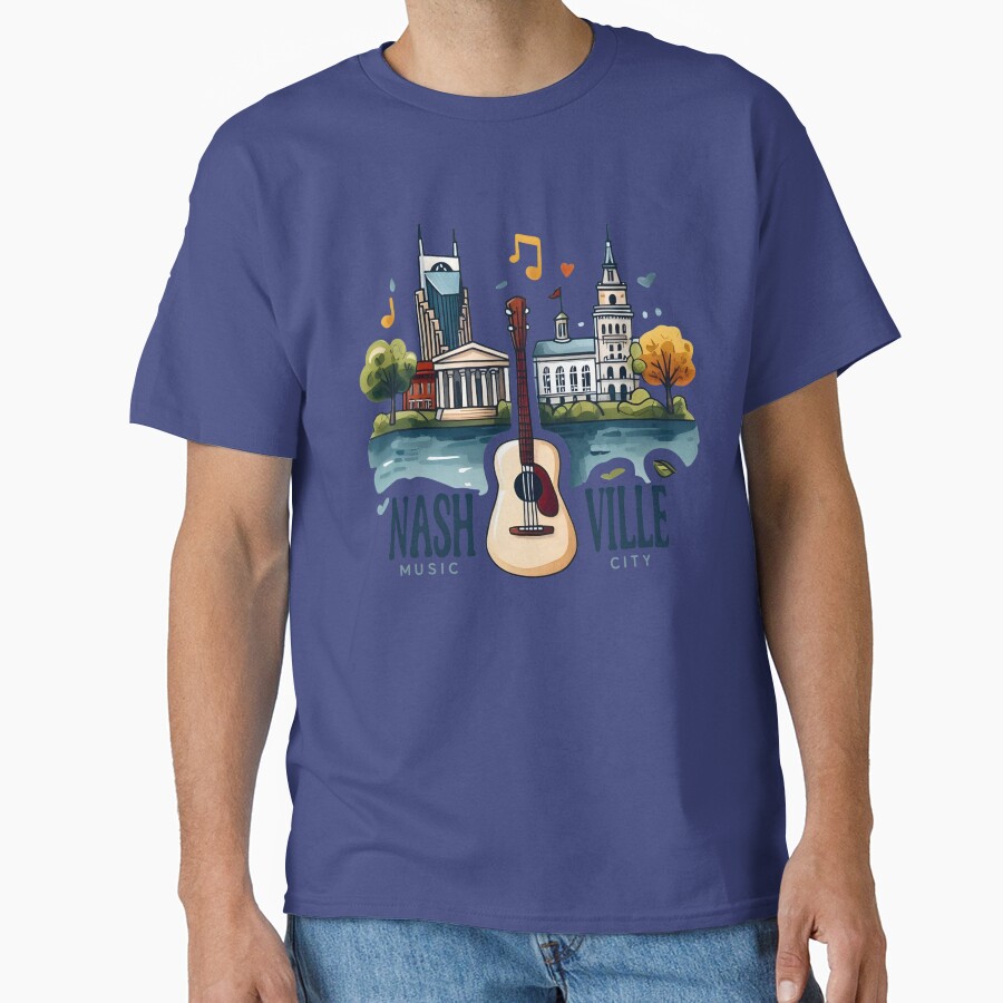Nashville Tennessee Music City Cityscape T-shirt - Image 4