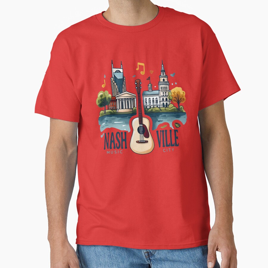 Nashville Tennessee Music City Cityscape T-shirt - Image 5