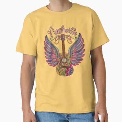 Nashville Guitar With Wings T-shirt