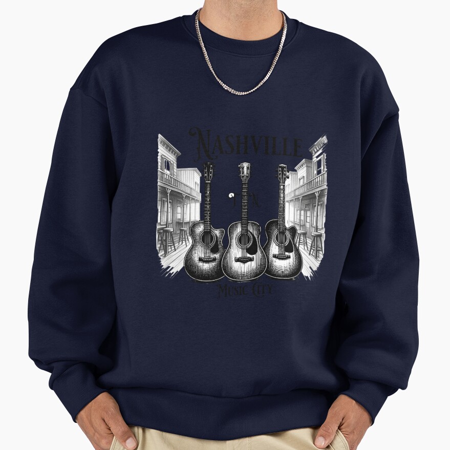 Nashville Tn Music City Guitar Town Country Music Sweatshirt - Image 4