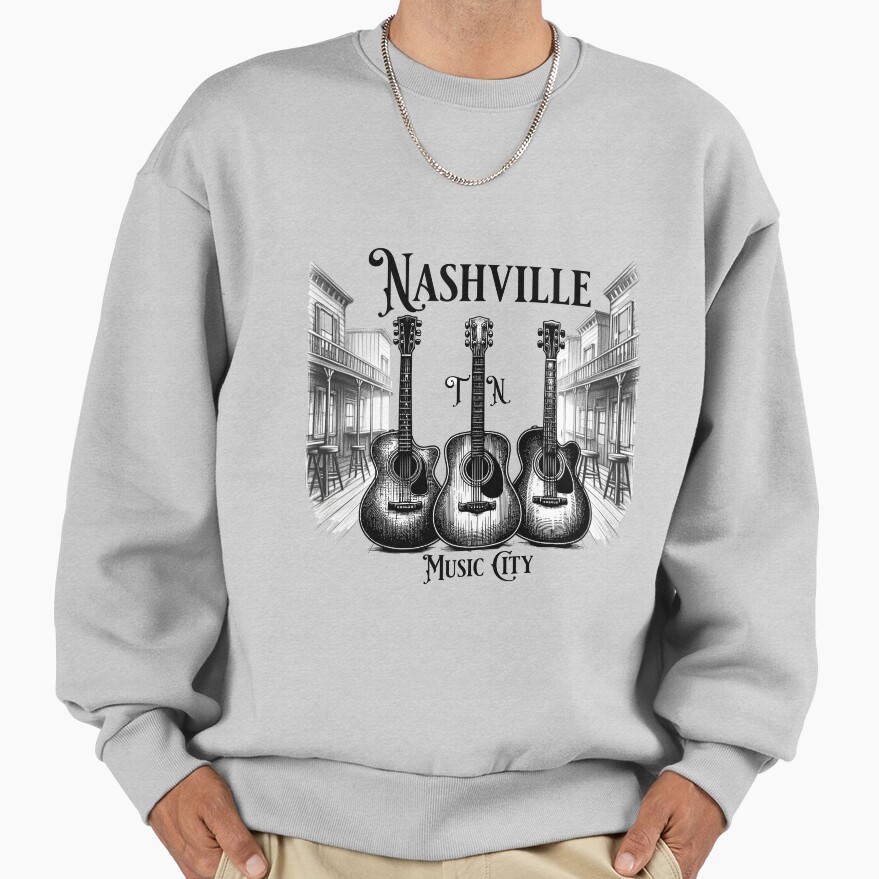 Nashville Tn Music City Guitar Town Country Music Sweatshirt