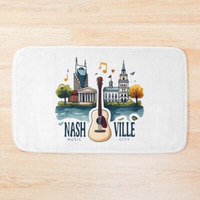 Nashville Tennessee Music City Cityscape Bath Mat