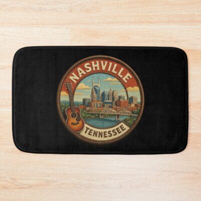 Nashville Tennessee Music City Skyline Bath Mat