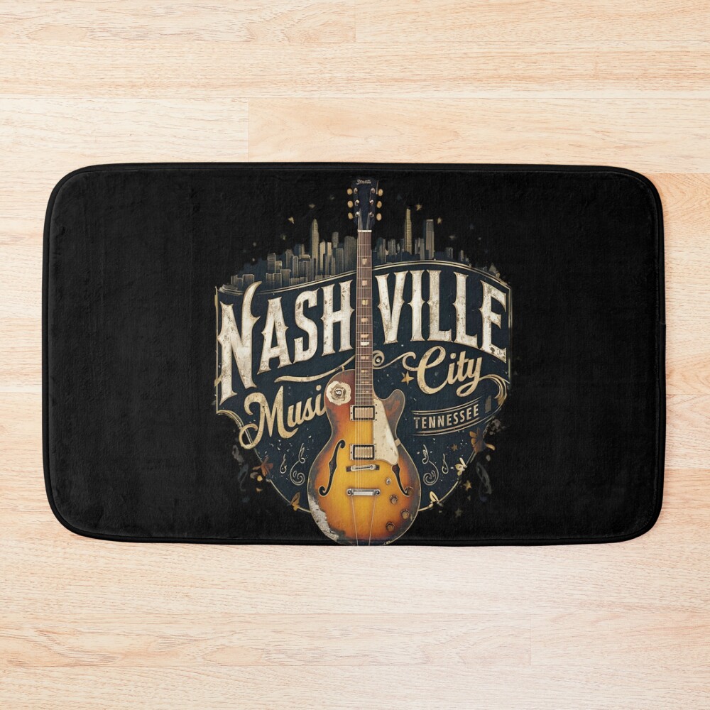 Nashville Music City Travel Bath Mat