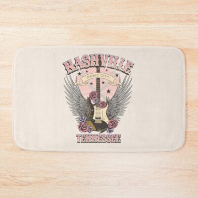 Nashville Guitar And Roses Bath Mat