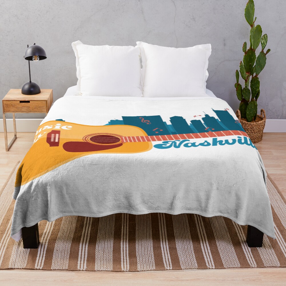 Music City Nashville Throw Blanket