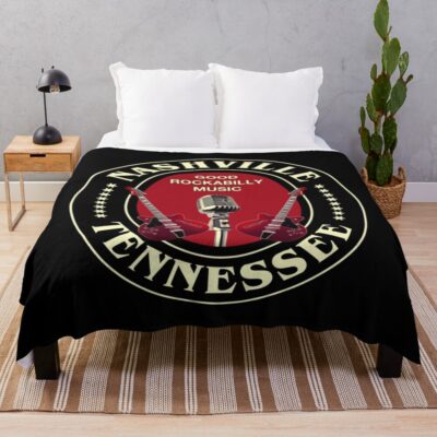Vintage Rockabilly Nashville Throw Blanket