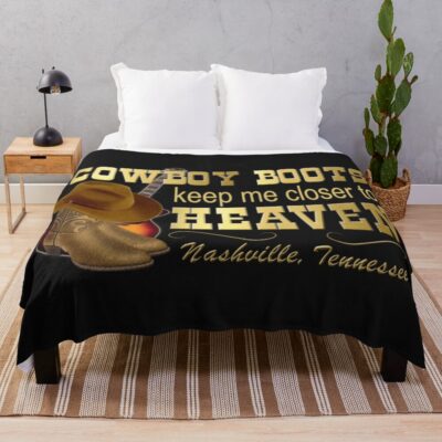 Nashville Cowboy Boots Throw Blanket