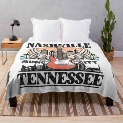 Nashville Music City Country Throw Blanket