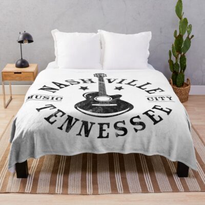 Nashville Tennessee Music City Throw Blanket