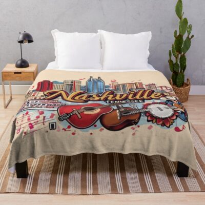 Nashville With City Throw Blanket