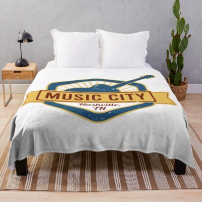 New Music City Nashville Throw Blanket