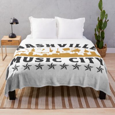 Nashville Tennessee Vintage Boho Throw Blanket
