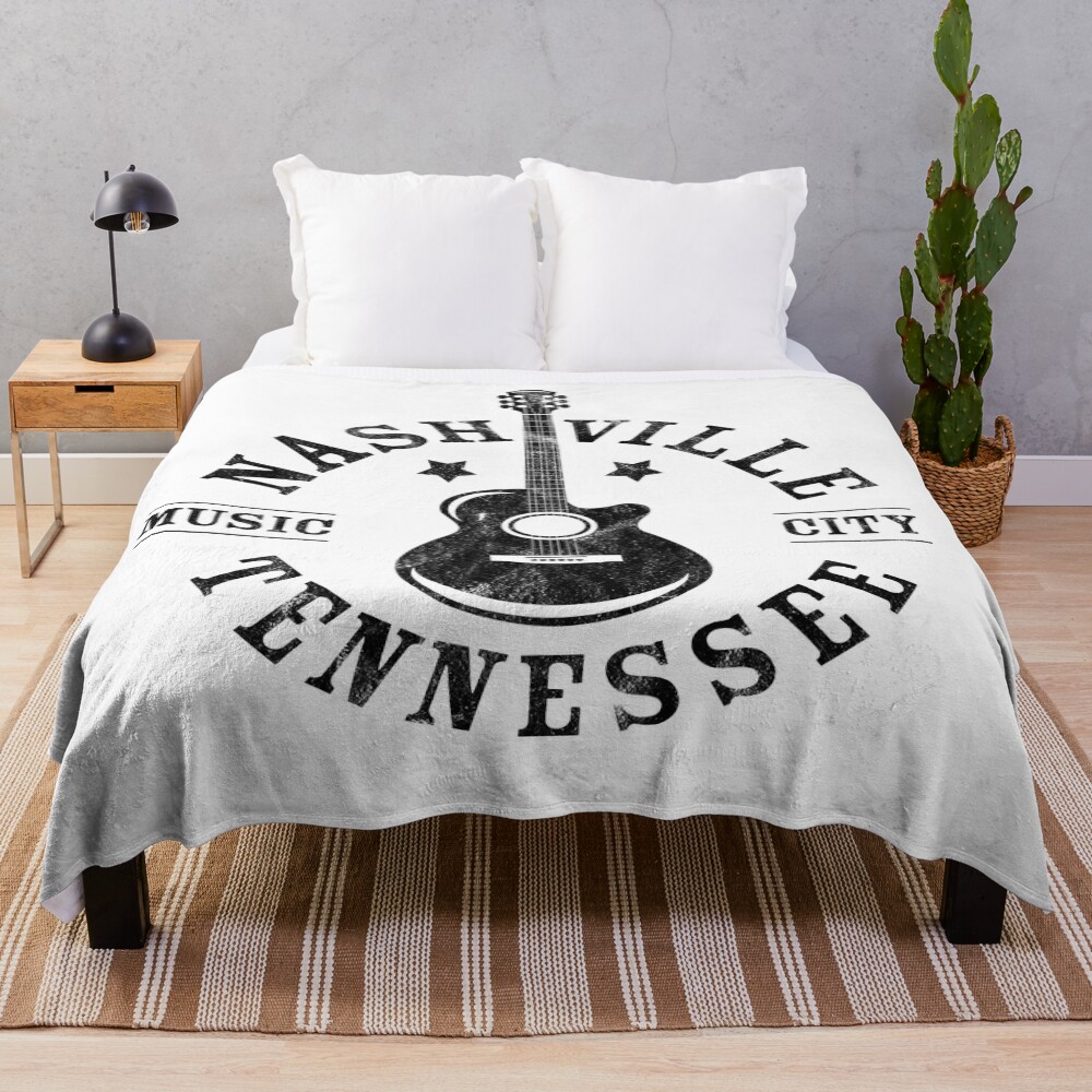 Nashville Tennessee Music City Throw Blanket