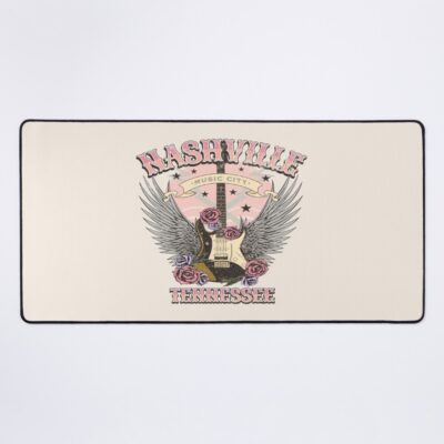 Nashville Guitar And Roses Mouse Pad