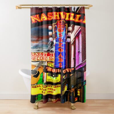 Nashville Tennessee Music Is King Shower Curtain
