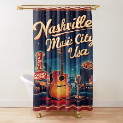 Broadway Nashville  Neon Lights Shower Curtain