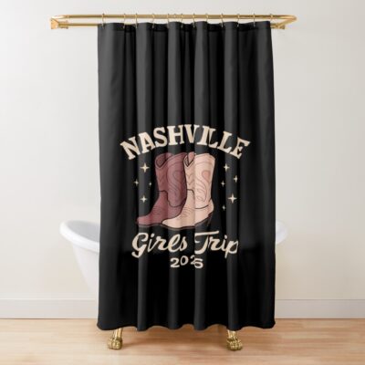 Pink Cowgirl Nashville Girls Trip Shower Curtain