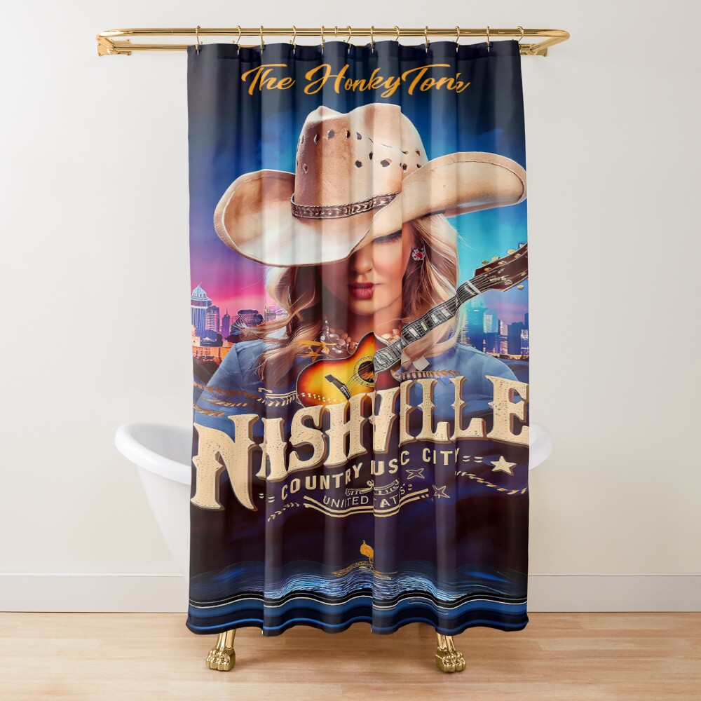 Nashville Where Honky Tonk Is King Shower Curtain