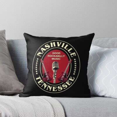 Vintage Rockabilly Nashville Throw Pillow