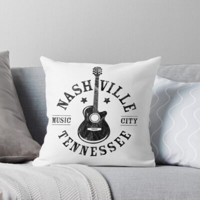 Nashville Tennessee Music City Throw Pillow