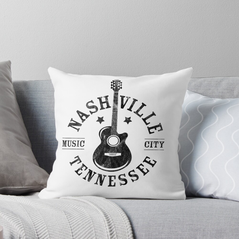Nashville Tennessee Music City Throw Pillow