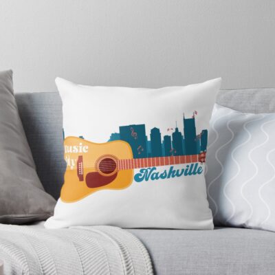 Music City Nashville Throw Pillow