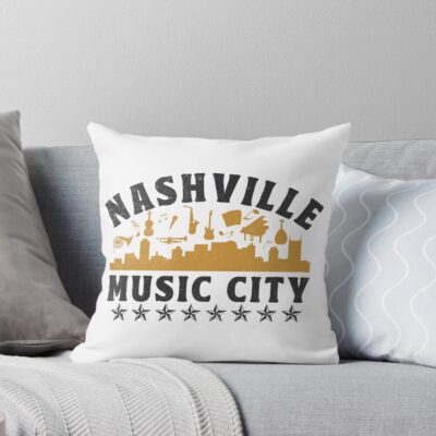 Nashville Tennessee Vintage Boho Throw Pillow