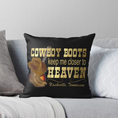 Nashville Cowboy Boots Throw Pillow